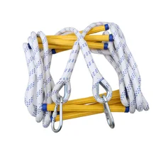 Échelle de secours et de sécurité, 5M/10M, en cas d'urgence, souple, avec mousquetons, corde d'escalade antidérapante, pour la maison