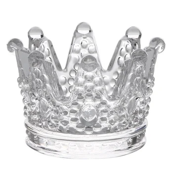 

Crystal Transparent Glass Crown Cigarette Ashtray Candle European Style Desktop Ornament Jewelry Organizer Ashtray