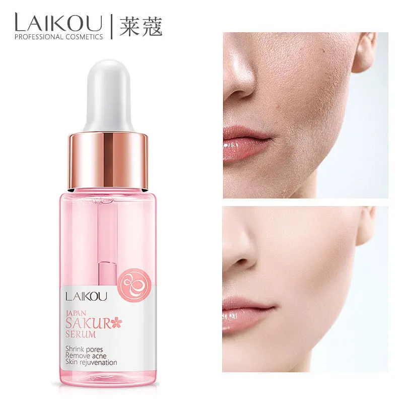 

LAIKOU Sakura Facial Serum Hyaluronic acid Moisturizing Vitamin C Essence Nourishing Skin Shrinking Pores Remove Acne Face Care