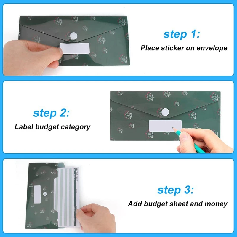 Waterproof Cash Budget Envelope Reusable Plastic Money Envelopes For Budgeting And Saving