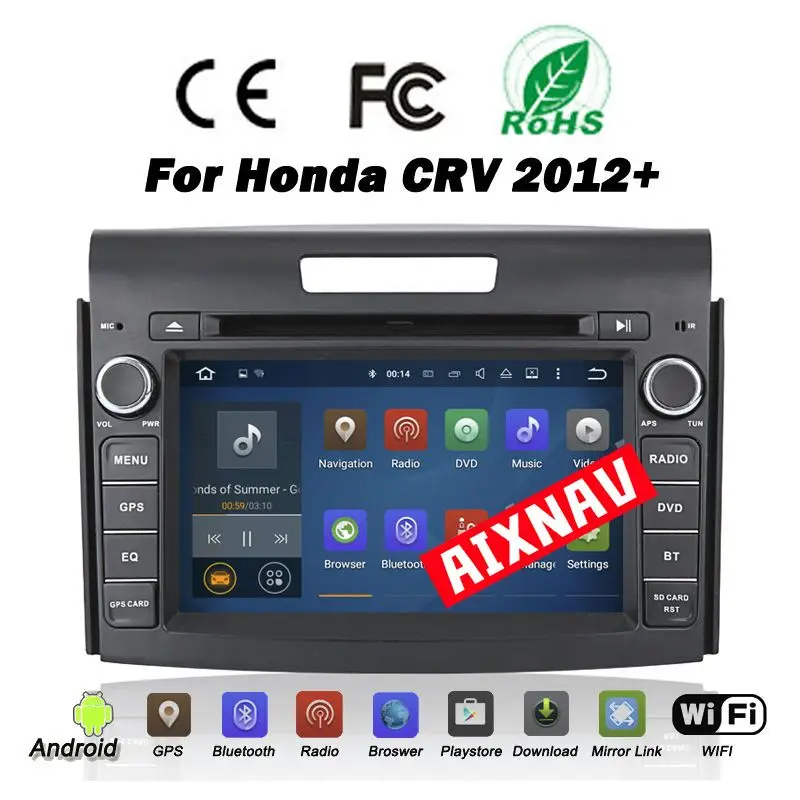 Cheap Car Multimedia Player Android 7.1 For Honda CRV 1080P HD Bluetooth Car Radio 4 core Auto Radio parktronic 2 Din Navigation GPS 3