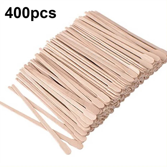 400 Wooden Wax Sticks Hair Removal Waxing Applicator Spatula Popsicle Tongue