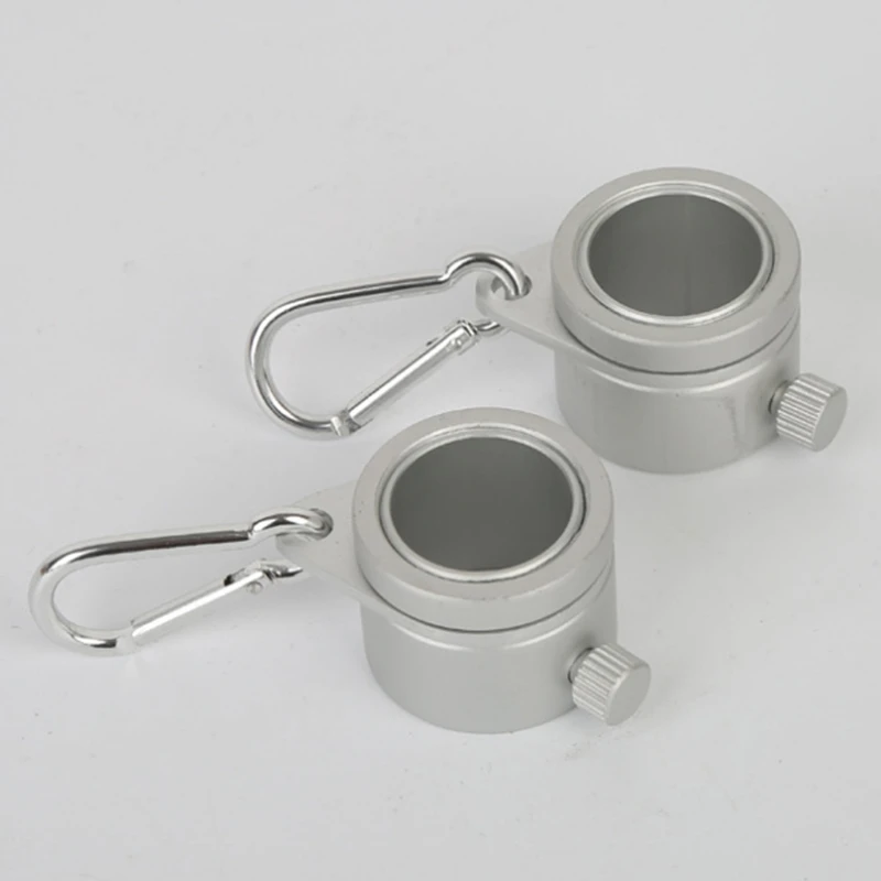 Aluminum Alloy Flagpole Rings with Fixed Carabiner Hook 360 Degree Rotating Anti Wrap Flag Mounting Spinning Kit 2Pcs