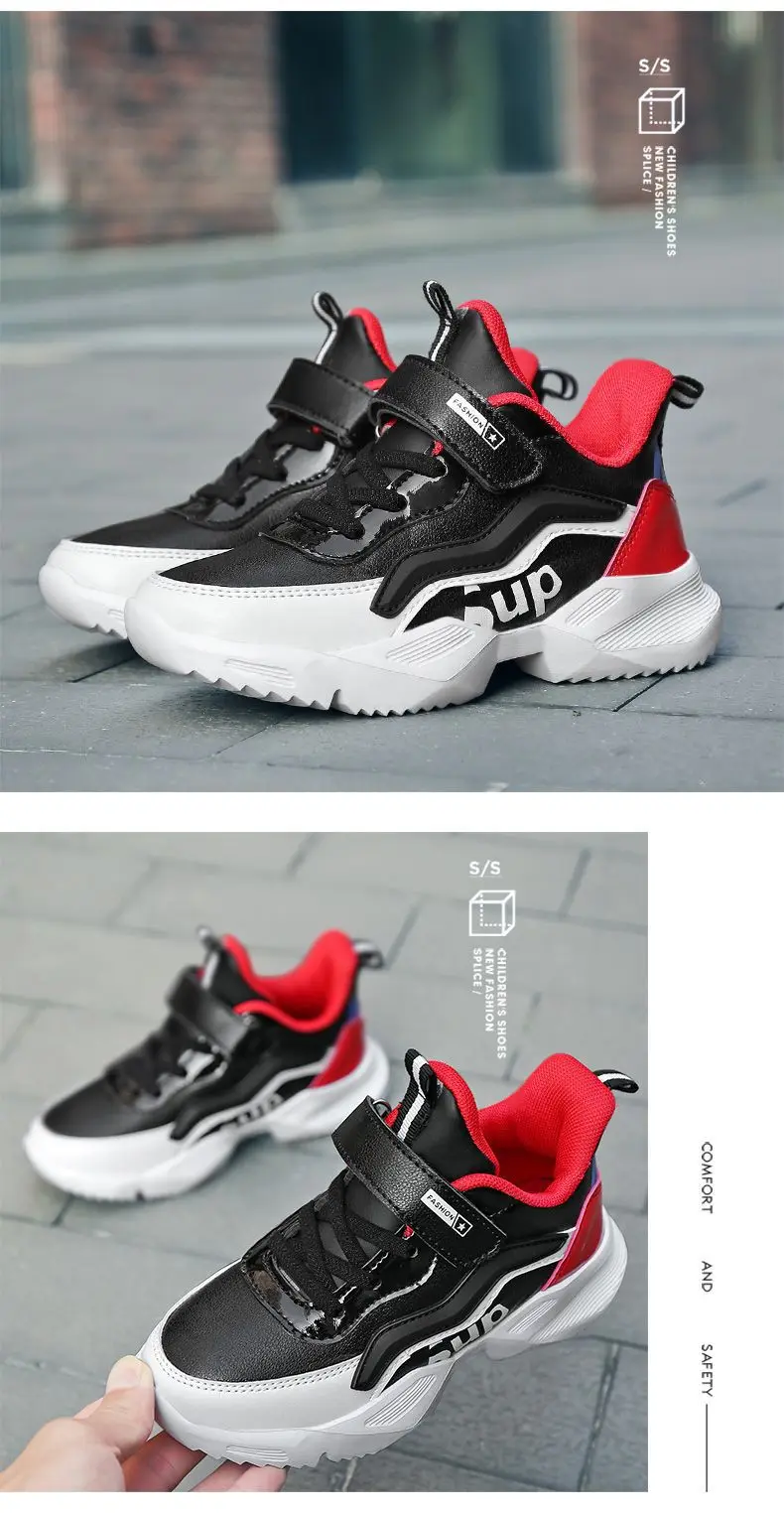 Spring New Kids Pu Leather Shoes Baby Girls Sport Sneakers Children Mesh Shoes Boys Fashion Casual Shoes Soft Brand Trainer