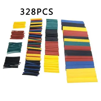

328pcs Set Polyolefin Shrinking Assorted Heat Shrink Tube Wire Cable Insulated Sleeving Tubing Set 8 Sizes Mixed Color