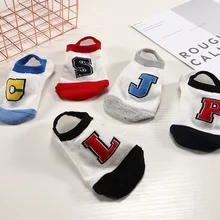 5 пар/лот носки с буквенным принтом милые женские носки забавные женские носки длиной до лодыжки удобные хлопковые незаметные носки Прямая поставка