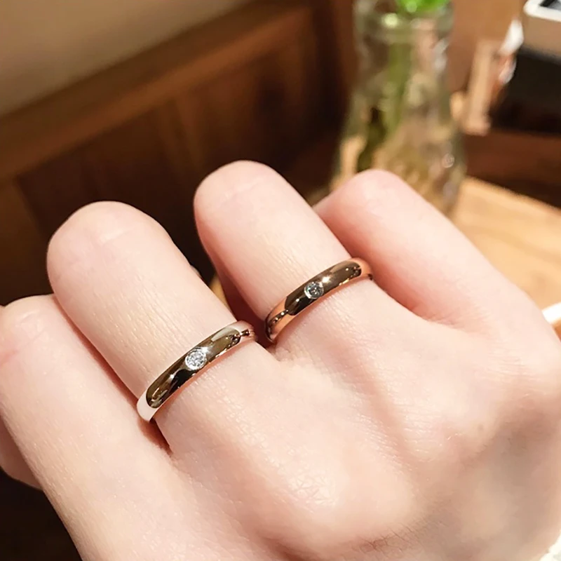 Женское Обручальное кольцо с фианитом розовое/белое золото DFR241M|wedding bead jewelry|wedding