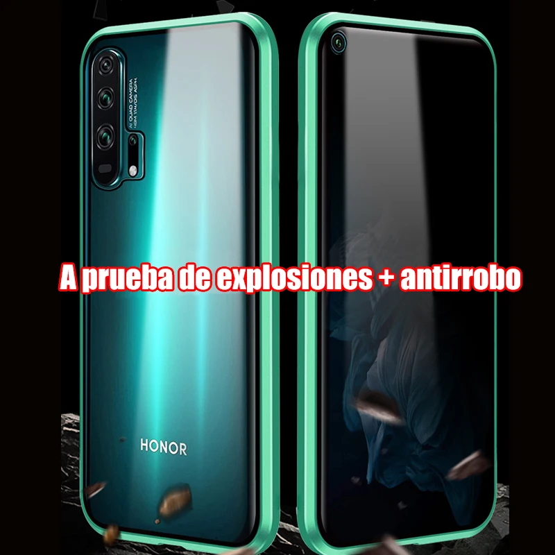 Металлический магнитный чехол для телефона huawei Honor P20 P30 mate 20 30 8X 9X 20i V20 Nova 4 5 5i Pro Defense Peep двусторонний стеклянный чехол