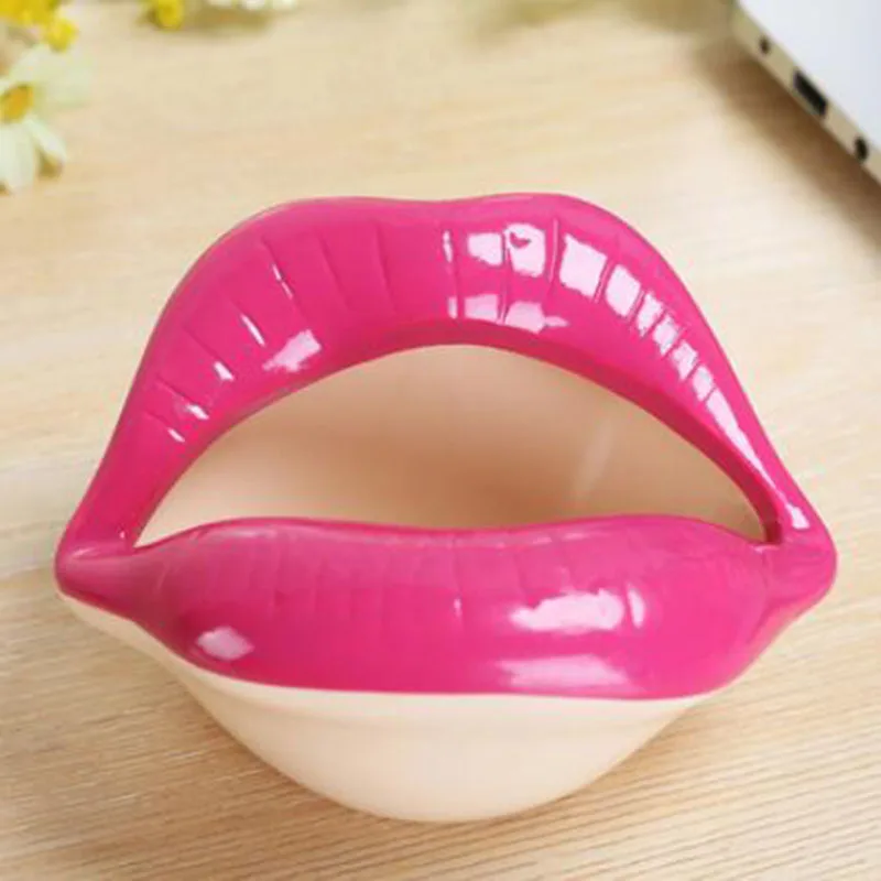 rose pink Керамические изделия пепельница сексуальный рот пепельница поднос сигарета курительная подставка для гостиной товары для дома - Цвет: rose pink