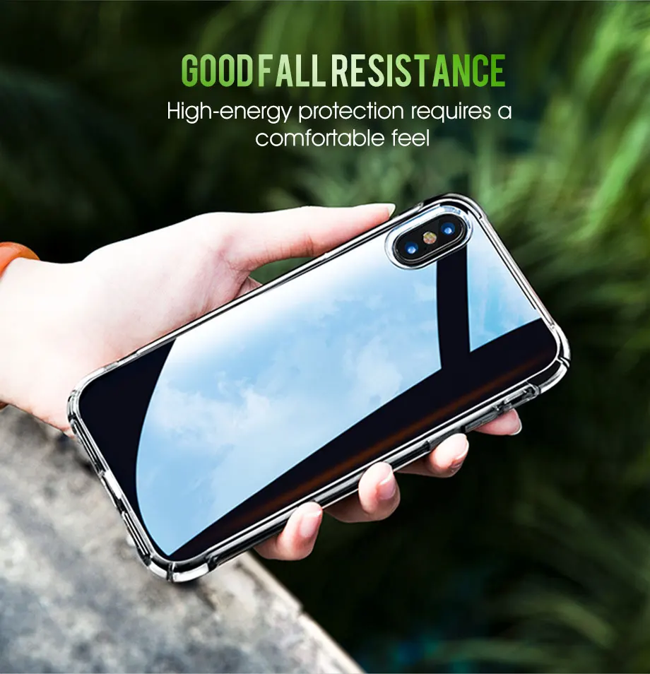 Противоударный силиконовый чехол для iPhone 11 Pro Max X XS Max XR, прозрачный мягкий прозрачный чехол из ТПУ для iPhone, ультратонкая задняя крышка