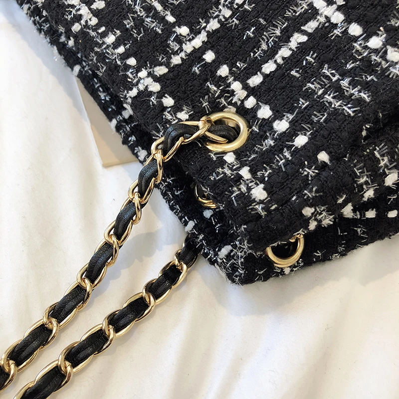 High Quality Large Capacity Women Wool Handbags Shoulder Bags Designer Ladies Chain Crossbody Bag Casual Female Messenger Bags
