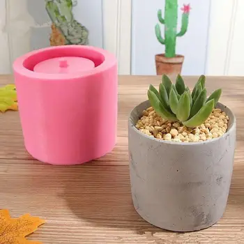 

Mini Succulent Pot Silicone Mold Round in Flower Pots Plant Set Cement Pot Handmade Clay Craft Heat Resistant Succulent Pot Mold