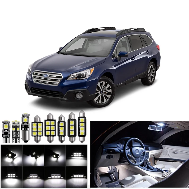 

10X Car LED Light Bulbs Interior Package Kit For 2014 2015 - 2017 Subaru Outback Map Dome Trunk Door License Plate Lamp led car