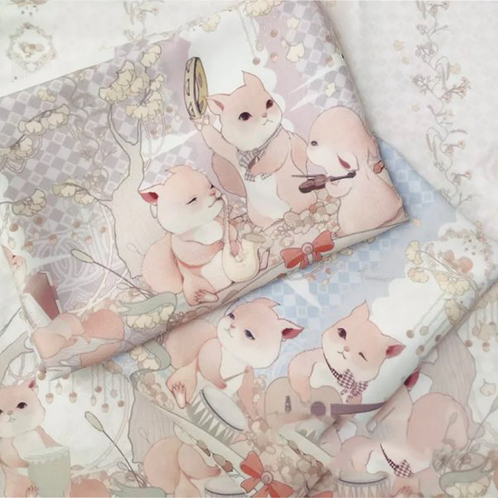 

Strawberry dress fabric Sewing Cloth Fabric alibaba express Patchwork cotton fabrics per meter Needlework felt rabbit Chiffon