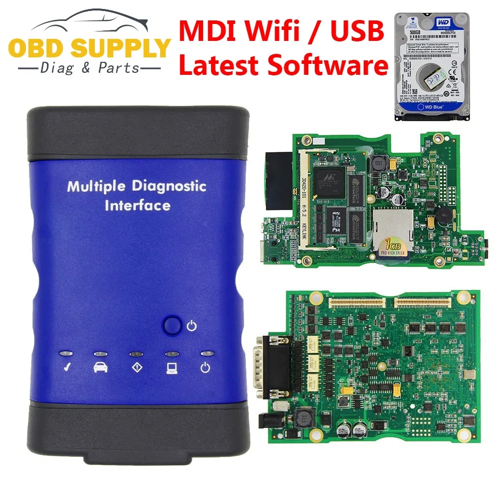  Para GM MDI con HDD 500G V2019.04 múltiples OBD OBD2 WIFI escáner Auto diagnóstico herramienta MDI 