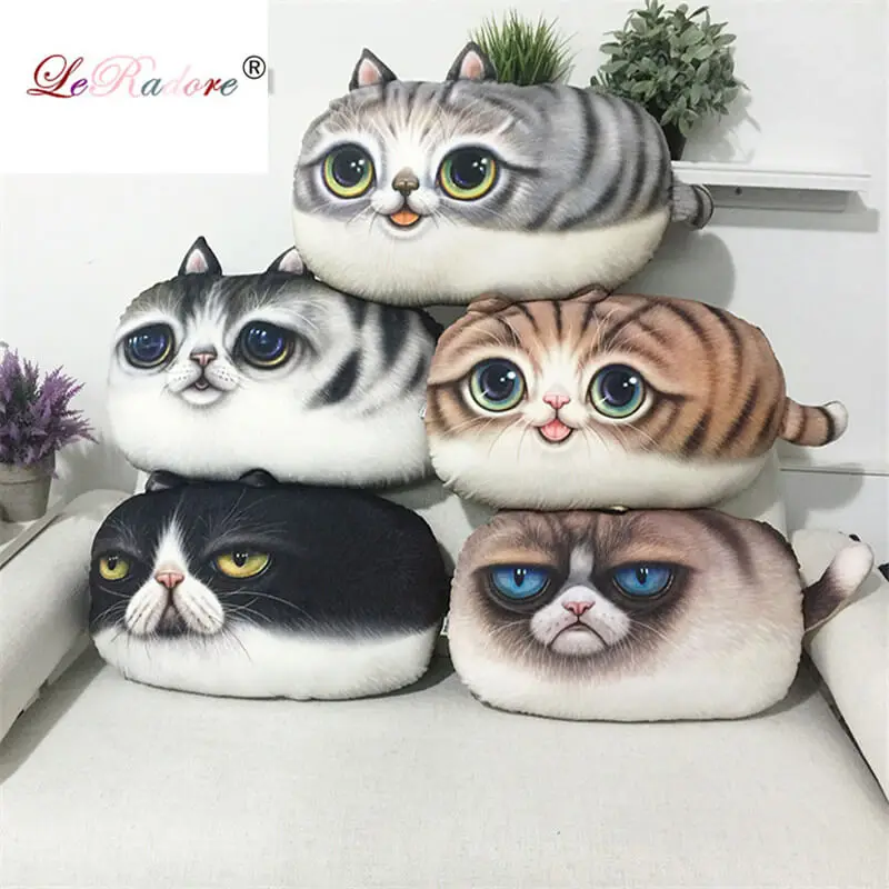 Leradore Творческий Чехлы для подушек плюшевые игрушки жира кошка кукла Nap Подушки Детские Подушки диван офис Домашний декор и моющиеся талии