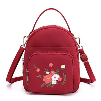 

Luxury Nylon Women Shoulder Bags Flower embroidery Women Messenger Bags Designer Female Crossbody Bag Ladies 2020 Design Handbag