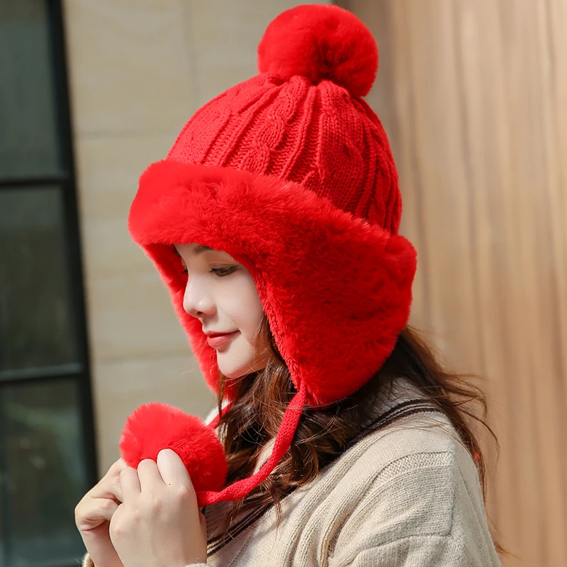 Bonnet en laine pour femme, bonnet femme, bonnet fille, bonnet femme chaud,  bonnet de ski doux, mode automne et hiver, crânes chauds, 2020 - AliExpress