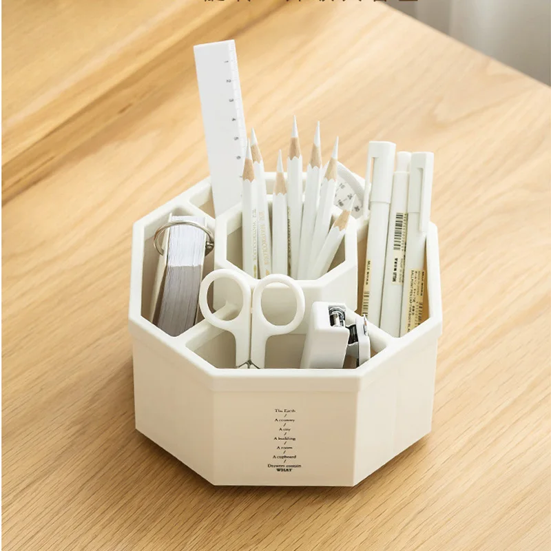 Pen Holder Desk Organizer 360&deg; Rotating Large Capacity Pencil Storage Box Desktop School Office Stationery