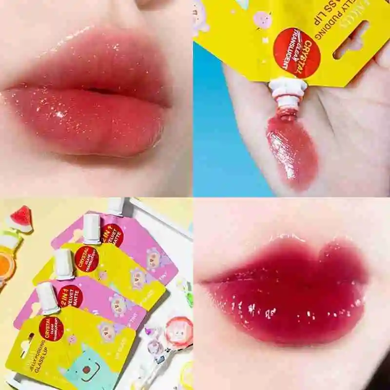 

Crystal Lip Gloss Jelly Moisturizing Lasting Matte Lip Enamel Sexy Mirror Liquid Glitter Dwaterproof Water Bright Lip Makeup