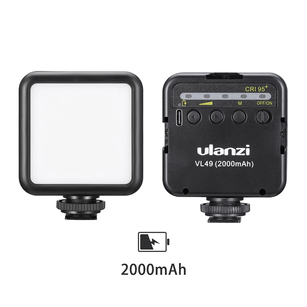 Ulanzi VL49 мини светодиодный видео свет для Canon Nikon Sony с холодным башмаком 5500K Vlog