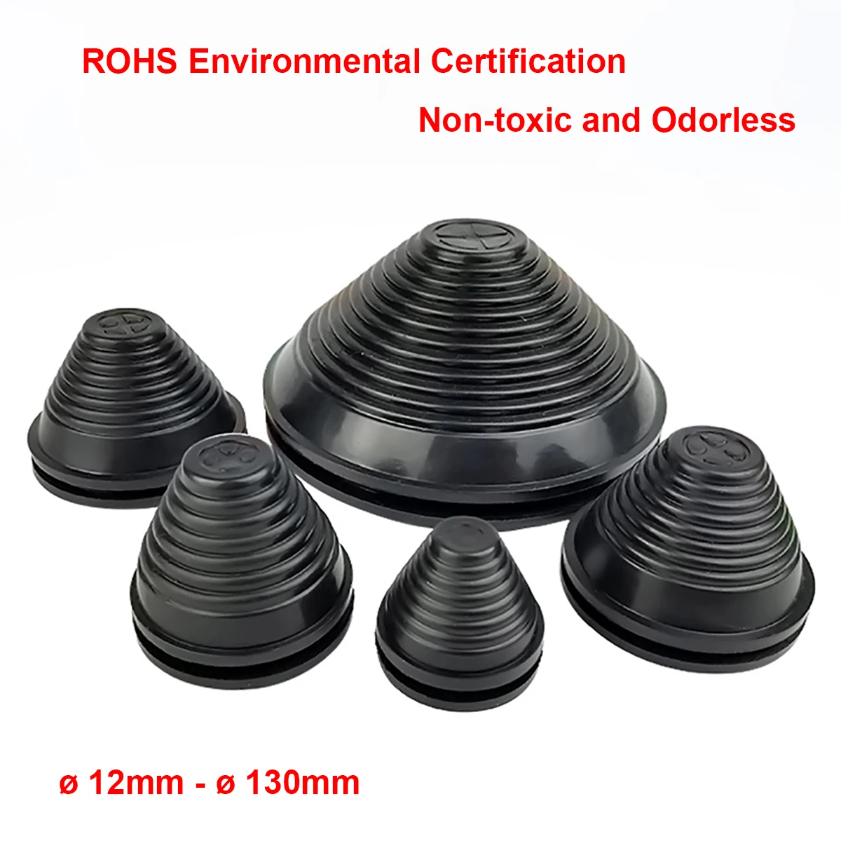 Description Picture 2 of item1/2pcs Black Tapered Rubber Wiring Grommets Gasket Electric Box Cable Protector Dust Plug 12/25/30/35/40/50/60/70/80/90-130mm