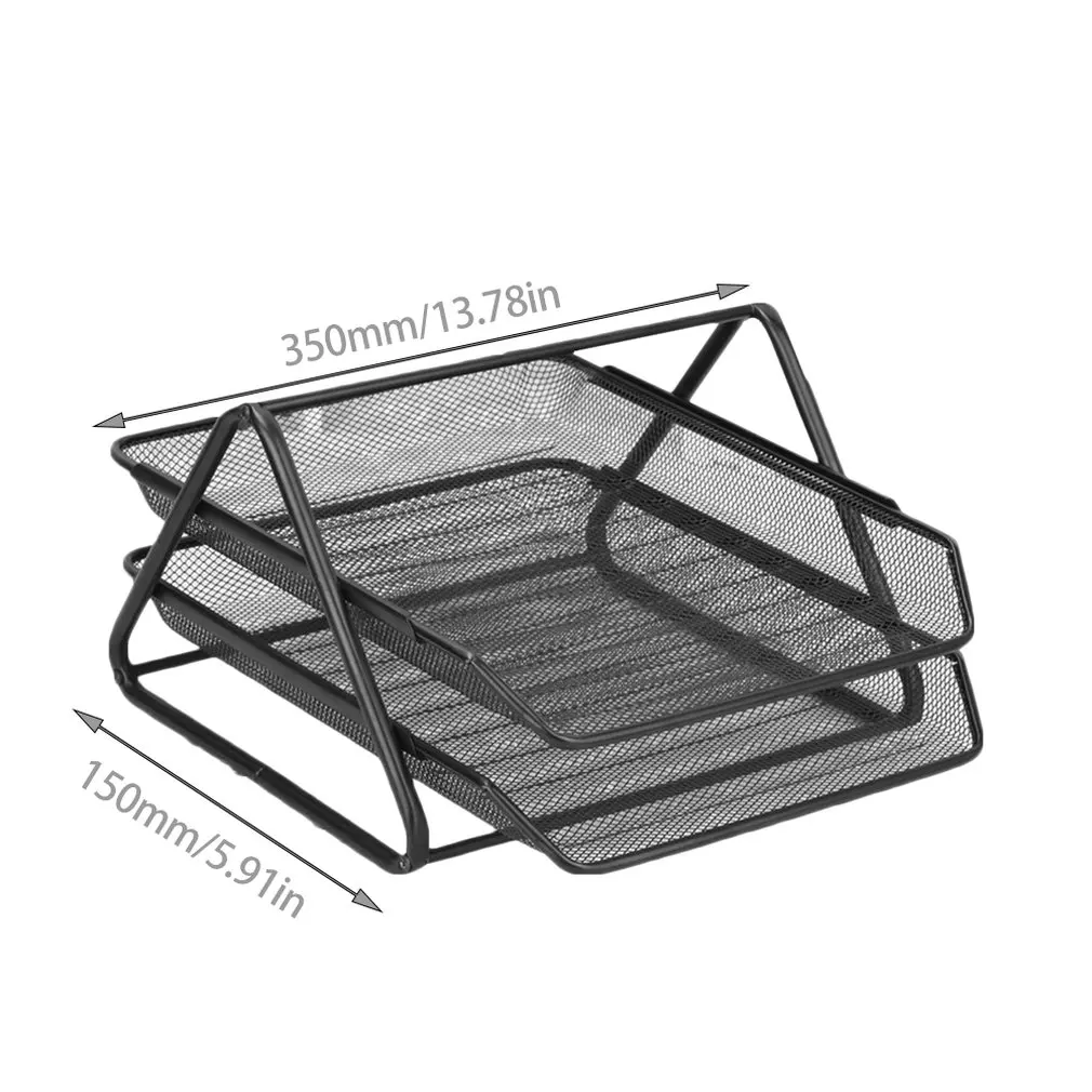 Office Supplies Barbed Wire Metal Two-Layer File Holder Data Tray File Tray Anti-Rust Magazine Bar Office File Storage Rack