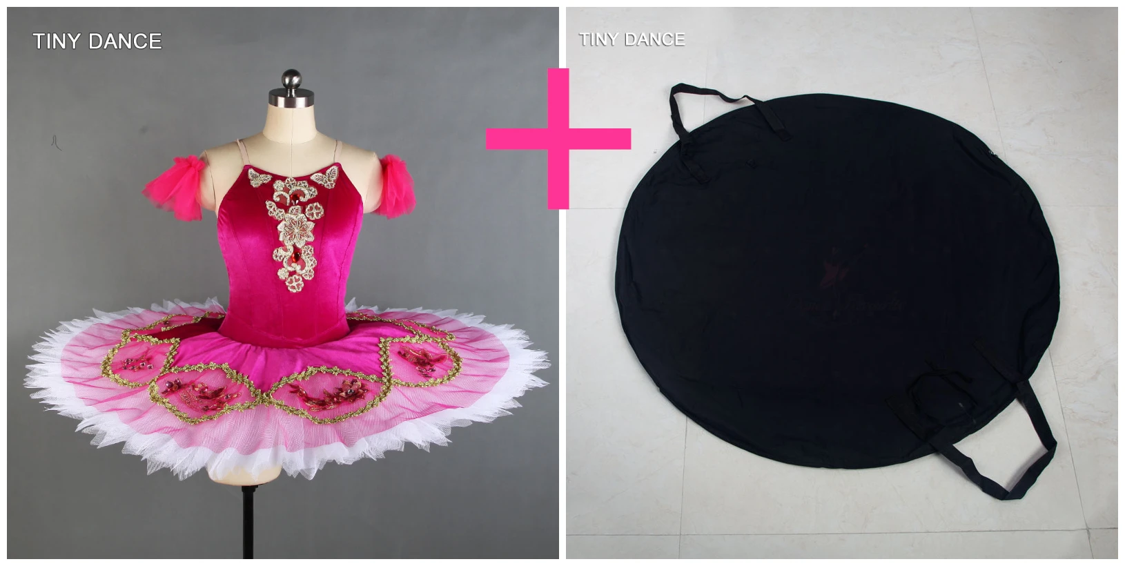 tutu and black bag Ярко-розовый 7 Слои с плиссированной юбкой, для профессиональных занятий балетом, танцами юбки-пачки, способный преодолевать Броды для взрослых девочек сольный танец конкурс костюм платье-пачка BLL130 - Цвет: tutu and black bag
