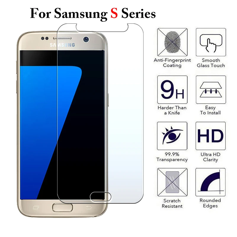 Закаленное стекло для samsung Galaxy S7 S6 Защитная пленка для samsung S4 S5 Mini защита экрана samsung S7 S 7 6 5 S5Mini стекло