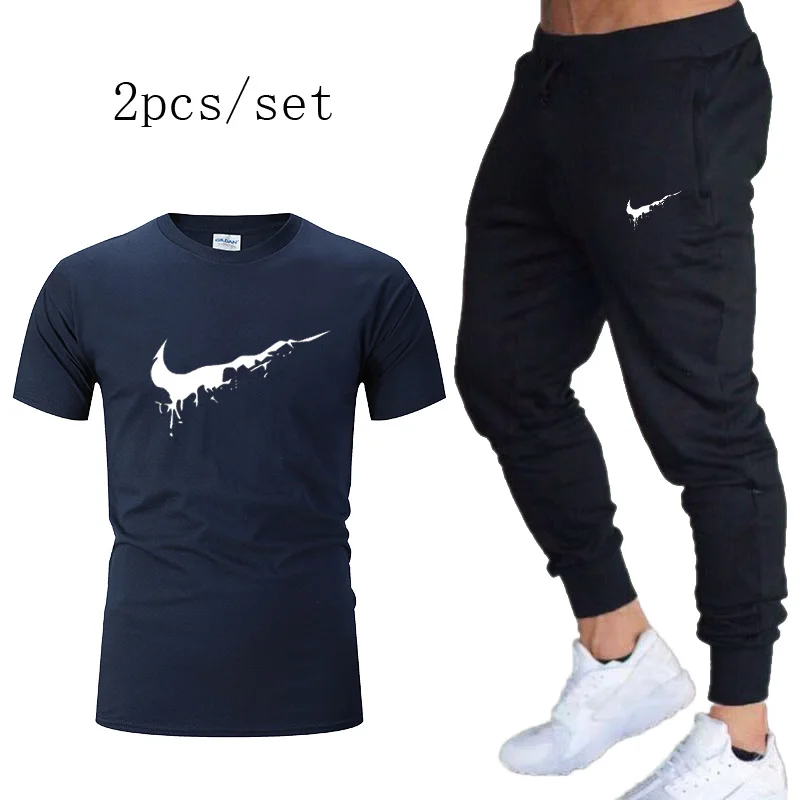 

New fashion brand gym running clothes men's hooded sportswear men's autumn and spring jogging suit men's 2 sets of sports suits