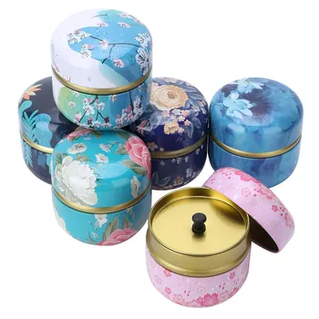 

6Pcs Mini Tea Storage Container Portable Metal Moisture-Proof Candle Coffee Herb Sugar Spices Storage Canister Decorations Boxes