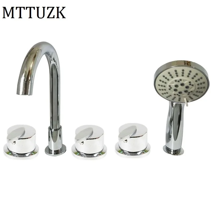 MTTUZK Cold and Hot Water Solid Brass Mixing Valve Tap Bathtub Faucet