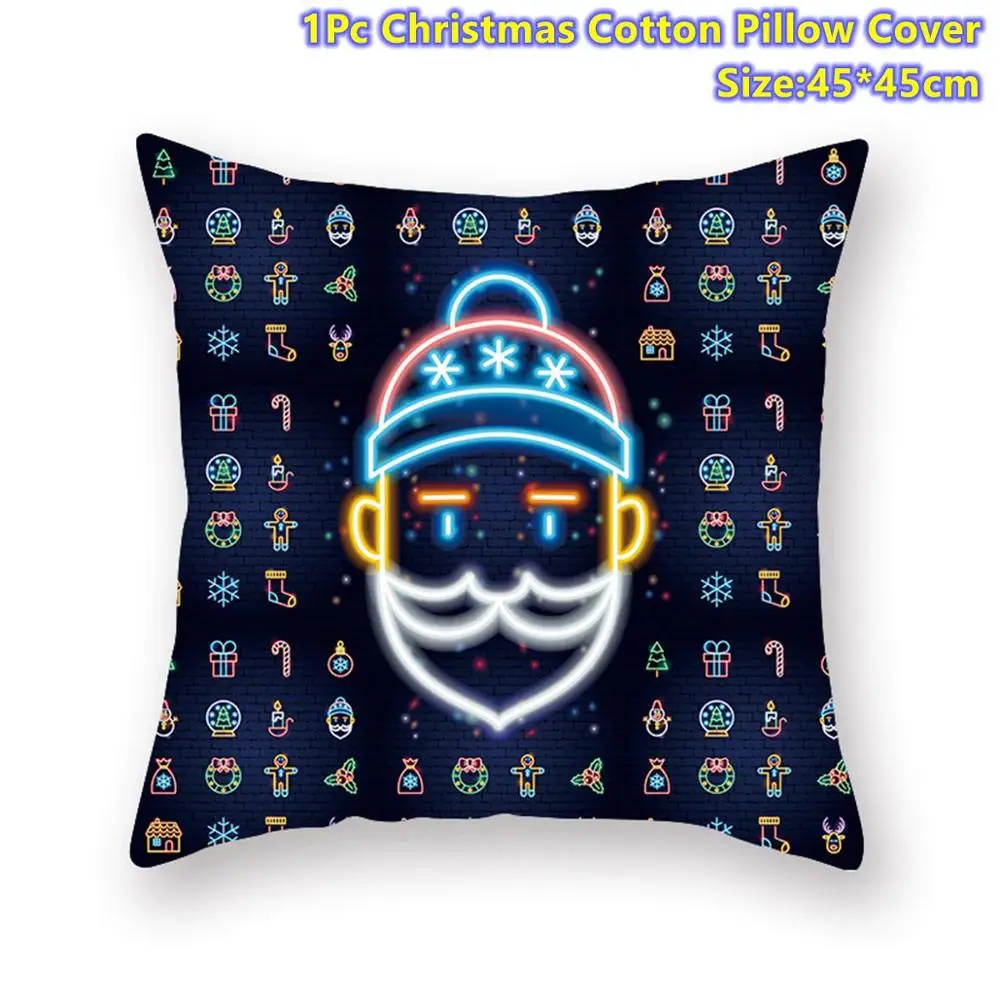 Xmas Pillowcase 1 Taoup неоновая веселая Рождественская наволочка рождественские украшения Рождественское украшение для дома Noel рождественские подарки милый Navidad мультфильм - Цвет: Xmas Pillowcase 1