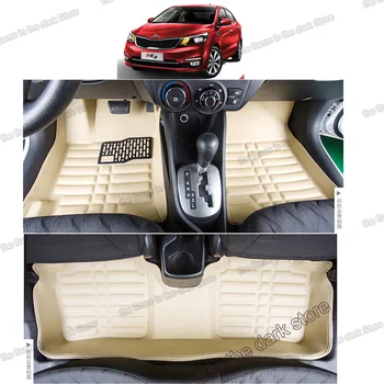 

lsrtw2017 leather car floor mats carpet rug for kia rio 3 k2 pride 2011 2012 2013 2014 2015 2016 2017 mat accessories interior