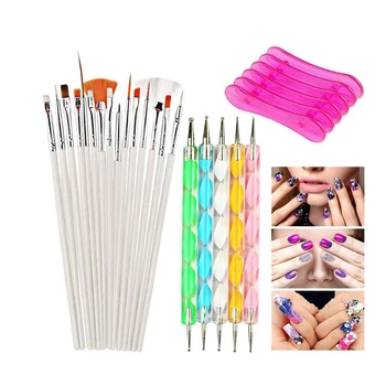 

Nail Art Tools Kit Uv Gel Polish Nail Art Painting Brush Nail Dotting Tool 4 Sheets Nail Stickers Manicure Set for Nail Salon Di