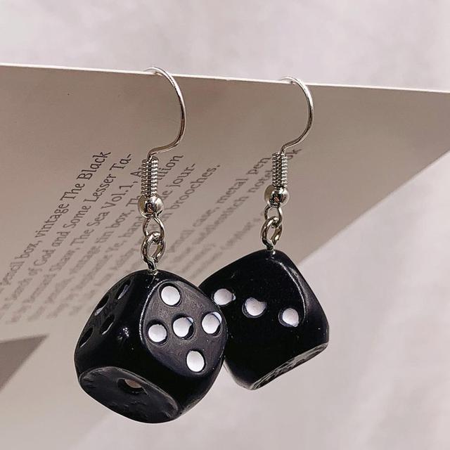 3D Dice Pendant   Drop Earrings for Girls Women Children Birthday Gift Lovely Jewelry