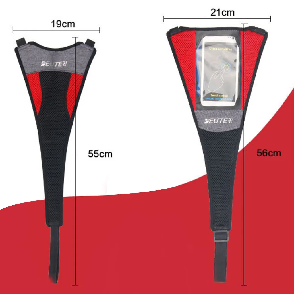 Indoor Bike Trainer Frame Sweat Cover Guard Net Catcher Absorbs Sweat Strap with Phone Holder Black Red