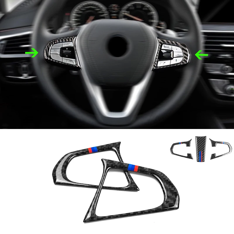 

Для BMW 5 серии G30 G38 X3 G01 G08 2 шт./3 шт. кнопки рулевого колеса из углеродного волокна молдинги крышка отделка
