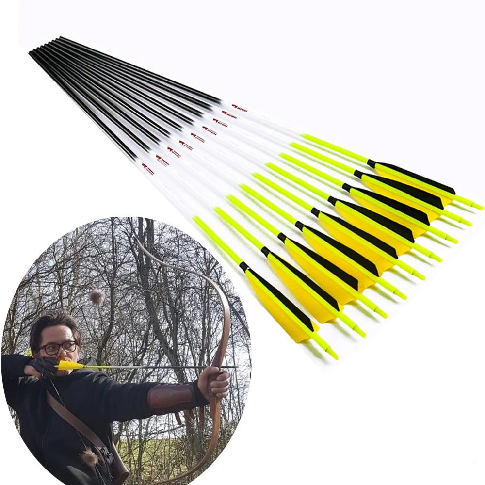 12pcs Linkboy Archery Carbon Arrows ID6.2mm Spine300 800 5inch Feather