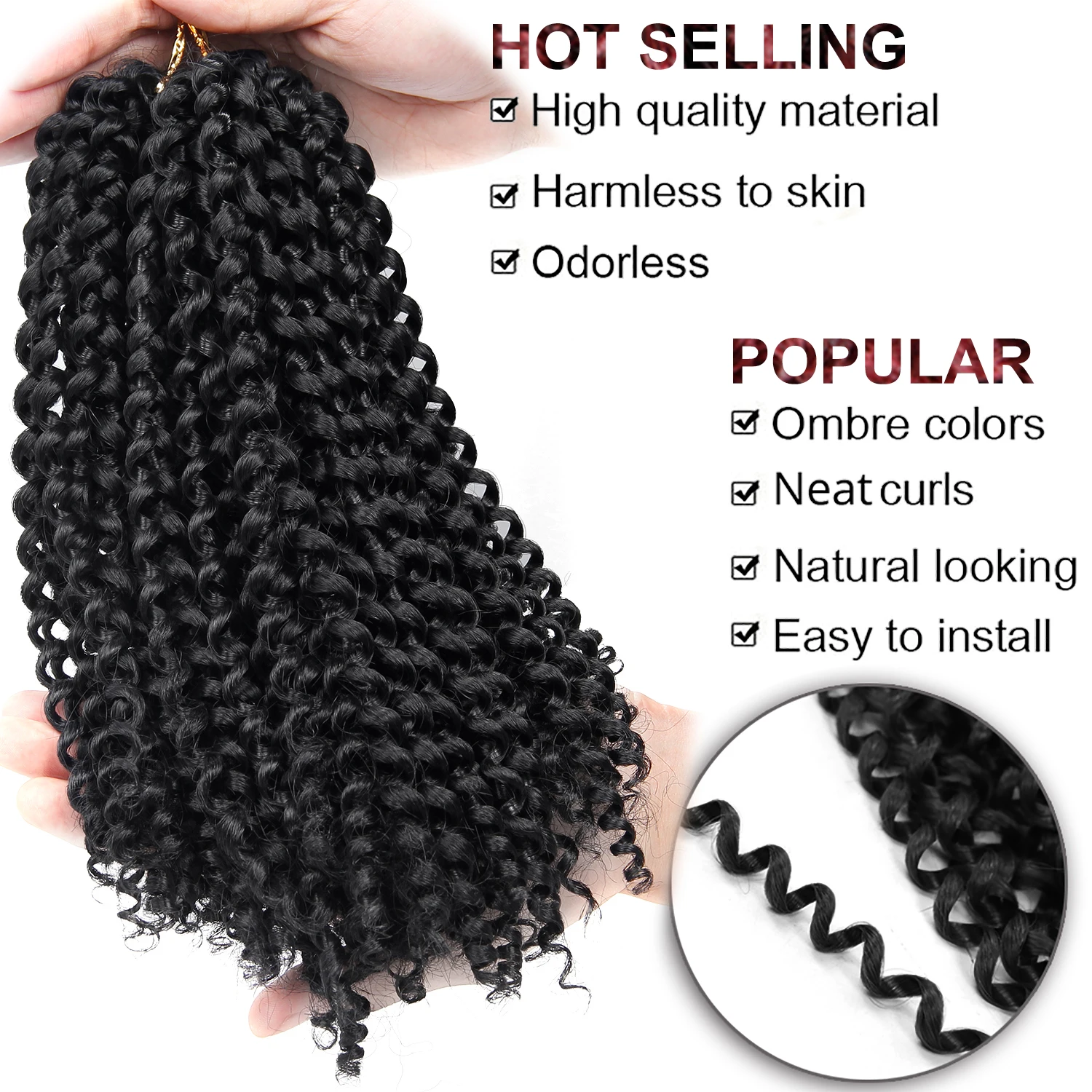 YxCheris Synthetic Crochet Hair jerry curl bundles weave Braiding hair with Ombre Crochet Braids Hair Extension bulk hair