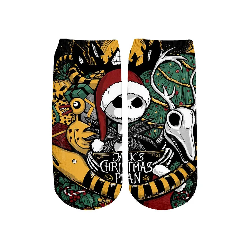 Рождественский Санта-Клаус, 3 Dfull, с принтом, для женщин, мужчин, мальчиков и девочек, с героями мультфильмов, Harajuku, повседневные новые модные носки, стиль-1
