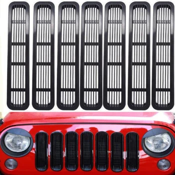 

Front Insert Grille Cover with for Jeep Wrangler TJ 1997-2006 Honeycomb Mesh Front Grill Inserts Kit ABS Stickers Car Styling Ne