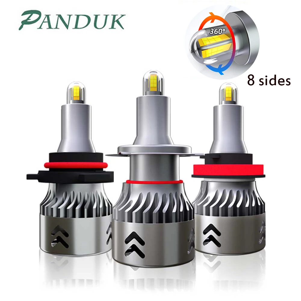 

PANDUK 8 Sides 14000LM H8 H11 led lights H7 led Headlight H1 H3 9005 9006 CSP Chip Bulb Car Lights 6000k Fog Lights for Auto 12V