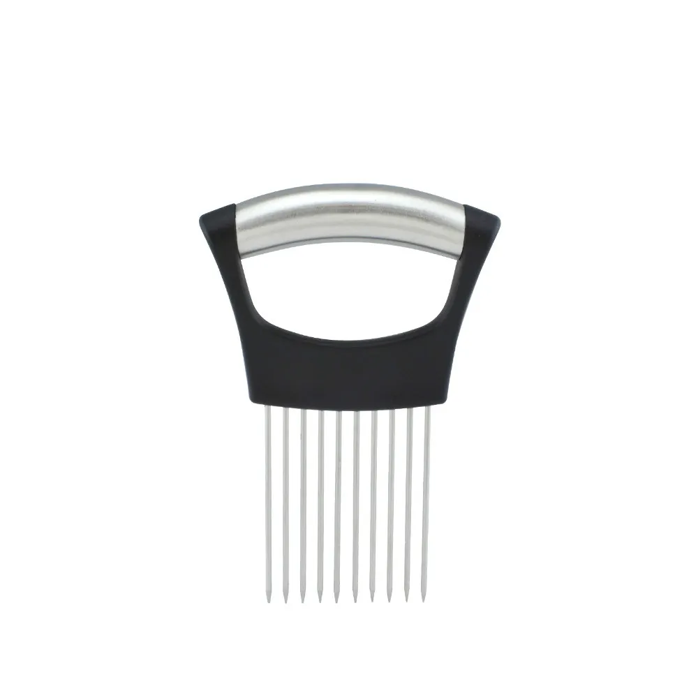 Cebolla Tenedor de acero inoxidable cortador de tomate para rebanar Meat-1Pcs