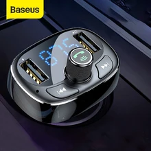 Baseus – transmetteur FM Bluetooth mains libres pour voiture, Kit Audio lecteur MP3 avec chargeur double USB 3.4A, modulateur FM