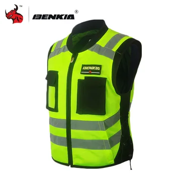 

BENKIA Motorcycle Reflective Safety Clothing Motorcycle Reflecting Racing Protective Vest Visibility Motor Security Cloth S-5XL
