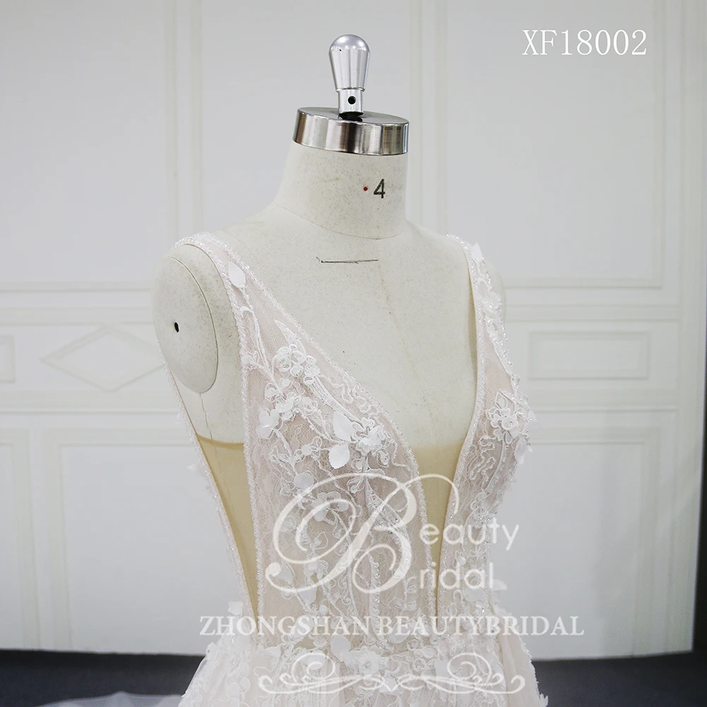 Vestido De Noiva свадебное платье принцессы с длинным рукавом винтажное кружевное бальное платье с аппликацией из бисера Свадебное платье размера плюс XF18002