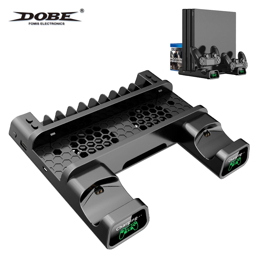 Soporte de refrigeración Vertical para consola PS4/ PS4 Pro/ PS4 Slim, Base de para 2 ventiladores, almacenamiento de 10 juegos para Playstation 4|Cargadores| AliExpress