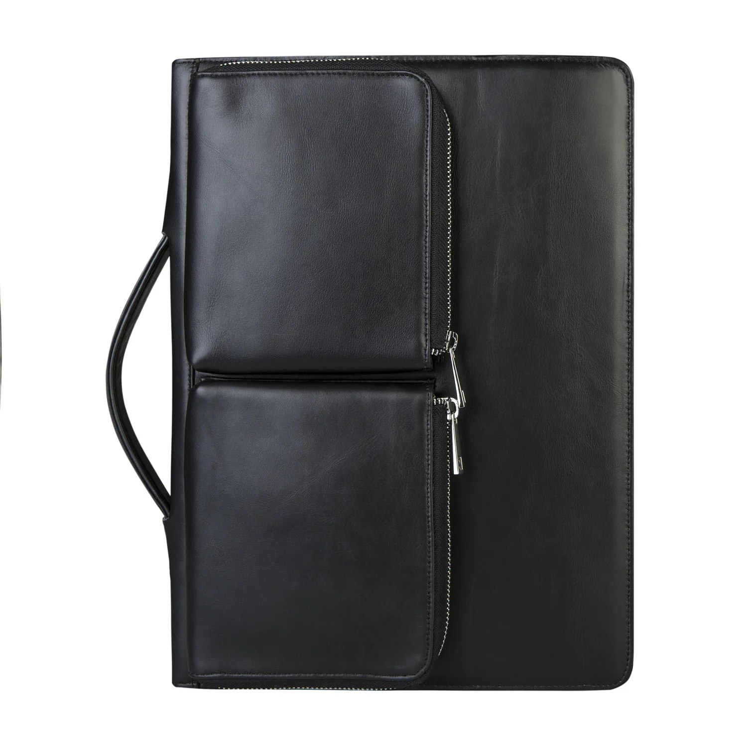 

Leather Sleeve for 2018 MacBook Air 13/MacBook Pro 13, Handmade MacBook Pro Case Folio Cover with Charger Mouse Pocket, Black