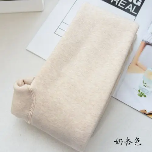 Milk apricot Женские толстые теплые шерстяные колготки из кашемира и флиса, тонкие теплые чулки, колготки для полной ноги/безножные колготки ярких цветов - Цвет: Milk apricot